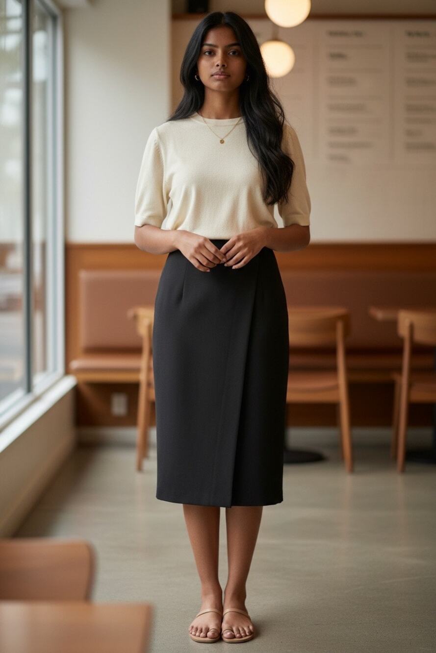 BCBGMaxAzria Grayce Black Pencil Skirt